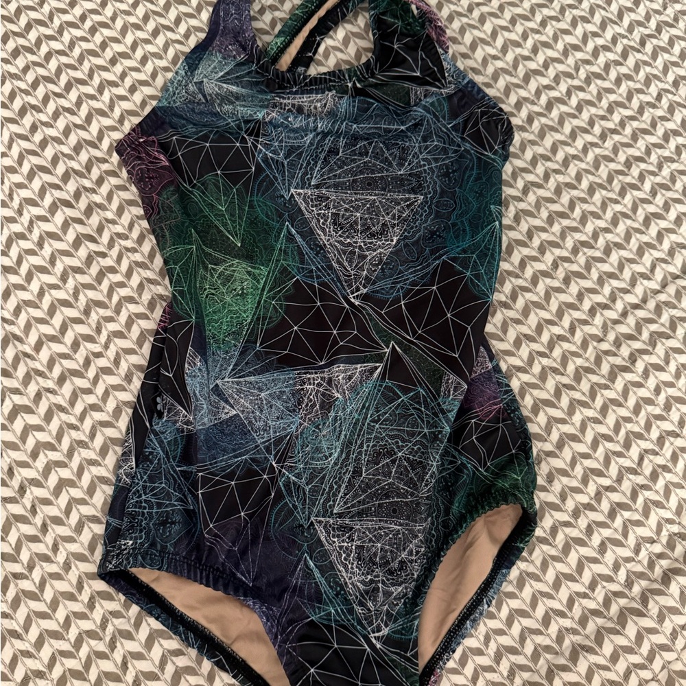 Geometric Patterned girls leotard - dance or gymnastics - sassy Shay